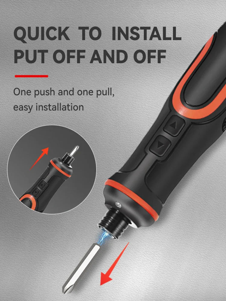 USB Rechargeable Cordless Electric Screwdriver Set with LED Light – Mini Power Tool for DIY & Home Repairs